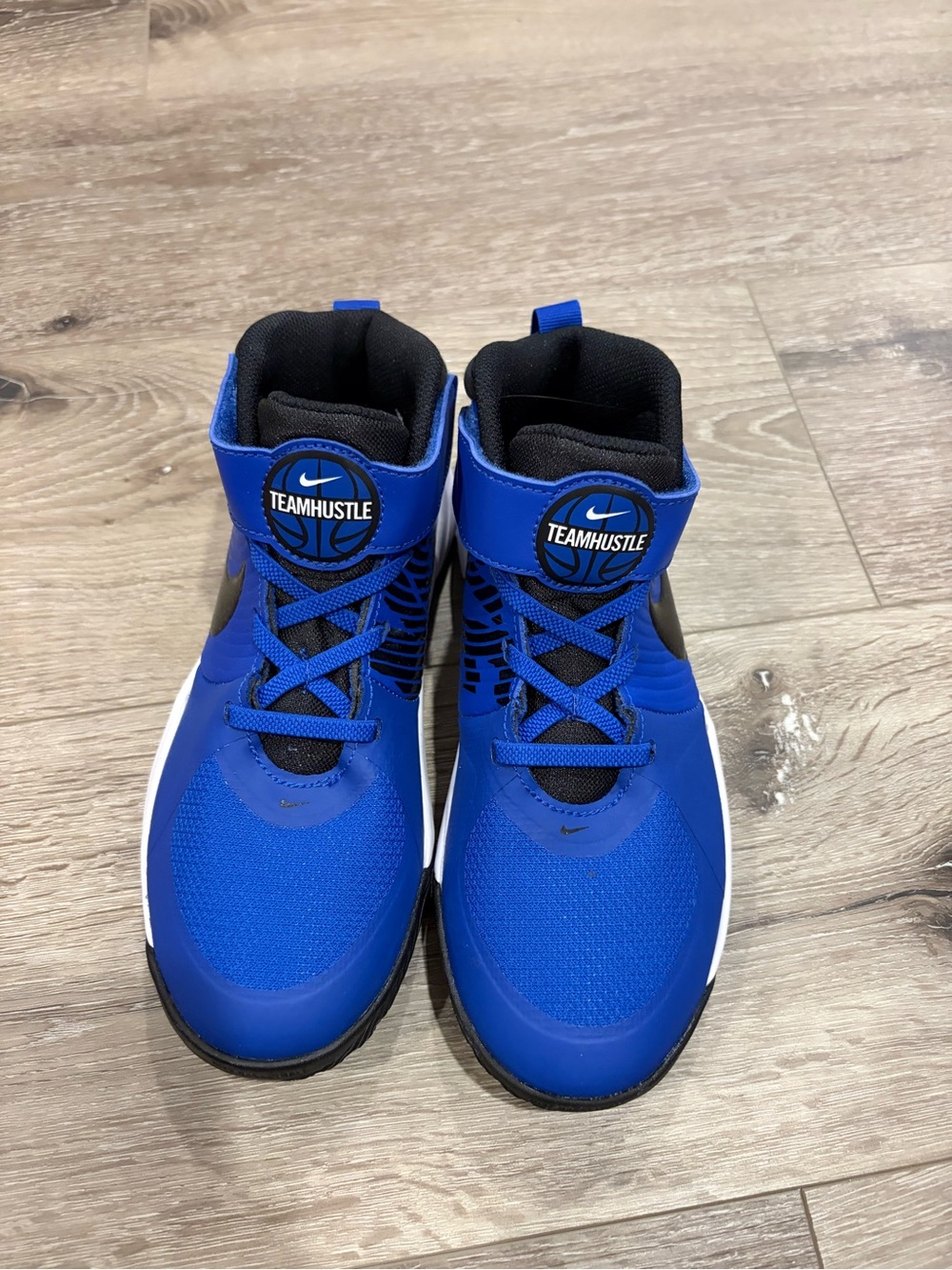 Nike Team Hustle Kids' Royal Blue High-Top Sneakers